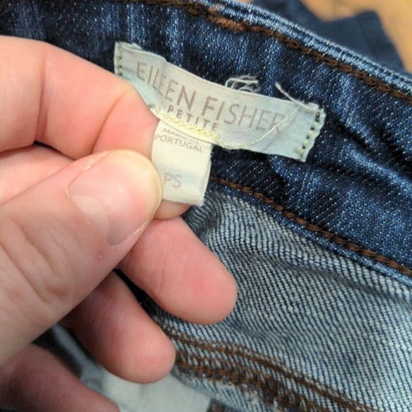 Eileen Fisher Womens Stretch Straight Ankle Jeans Size Petite S Blue Denim Dark - Picture 7 of 11